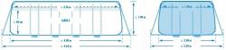 Бассейн каркасный прямоугольный (400х200х100см)+насос-фильтр, лестница 1 шт/упак 26788 - фото 8